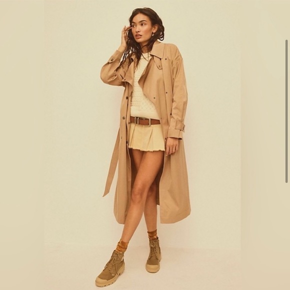 NWT Free People Soho Rain Trench Coat Z488 - Picture 2 of 6